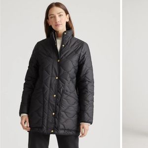 Quince Featherless Quilted Long Puffer Jacket Black